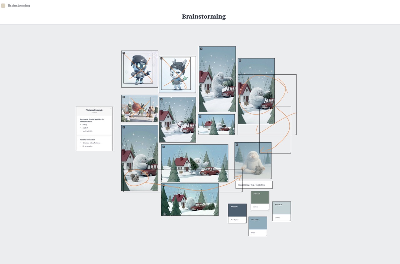 Verschiedene Ideen und Bildwelten generieren.